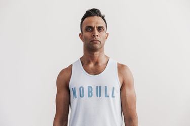 Nobull Men's Tank Tops Blue | Australia (VN4291)